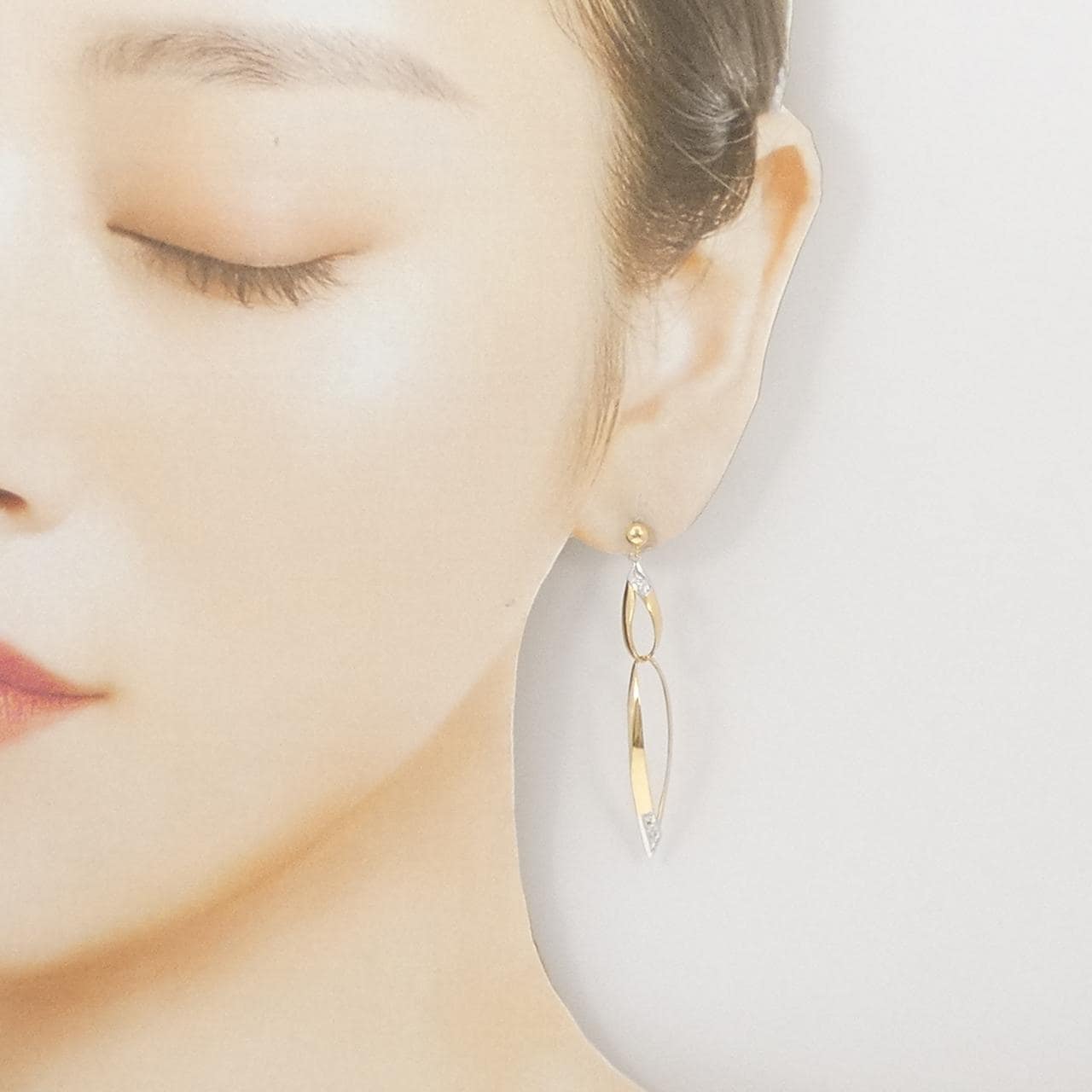 K18YG/K18WG ダイヤモンド ピアス 0.08CT