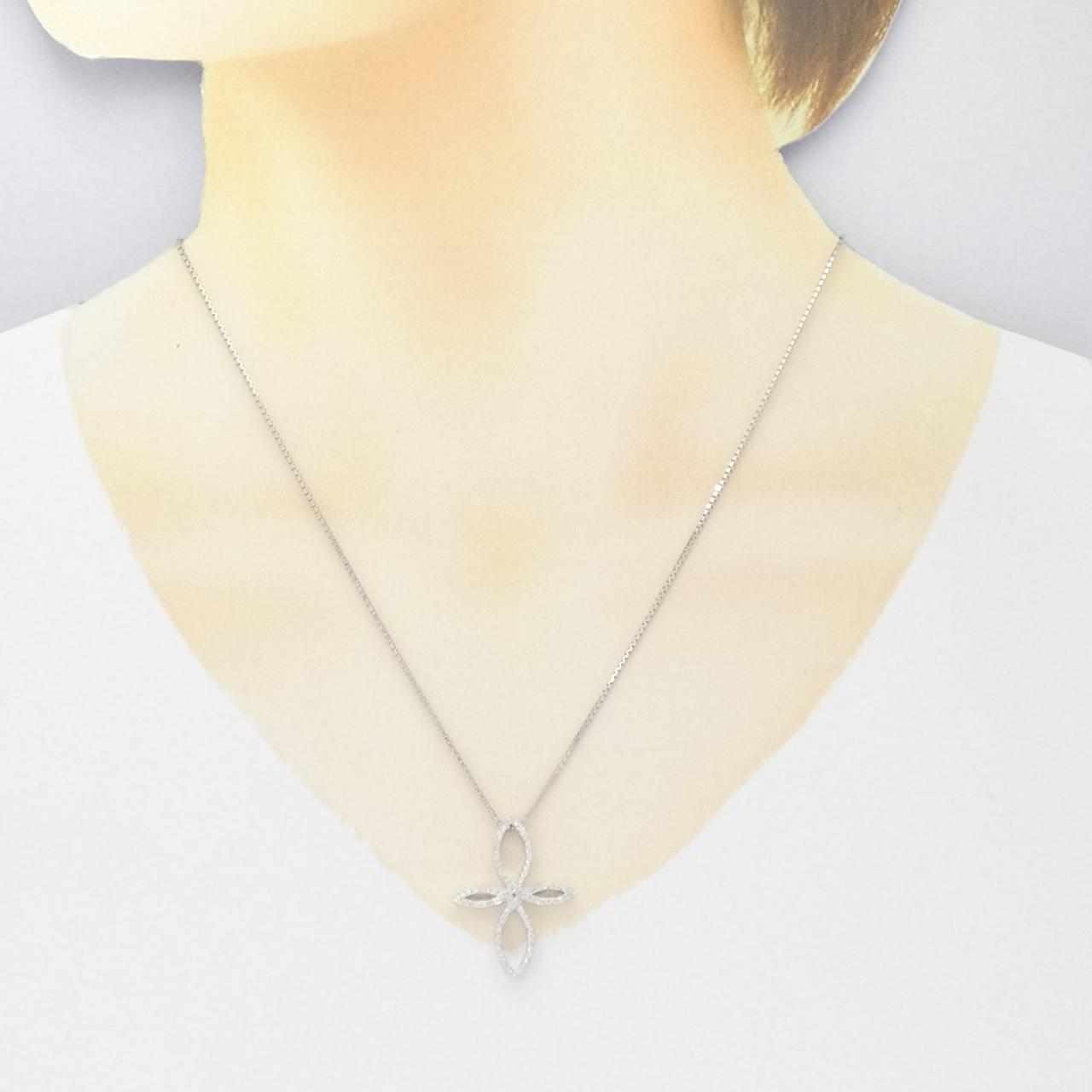 K18WG ダイヤモンド ネックレス 0.23CT