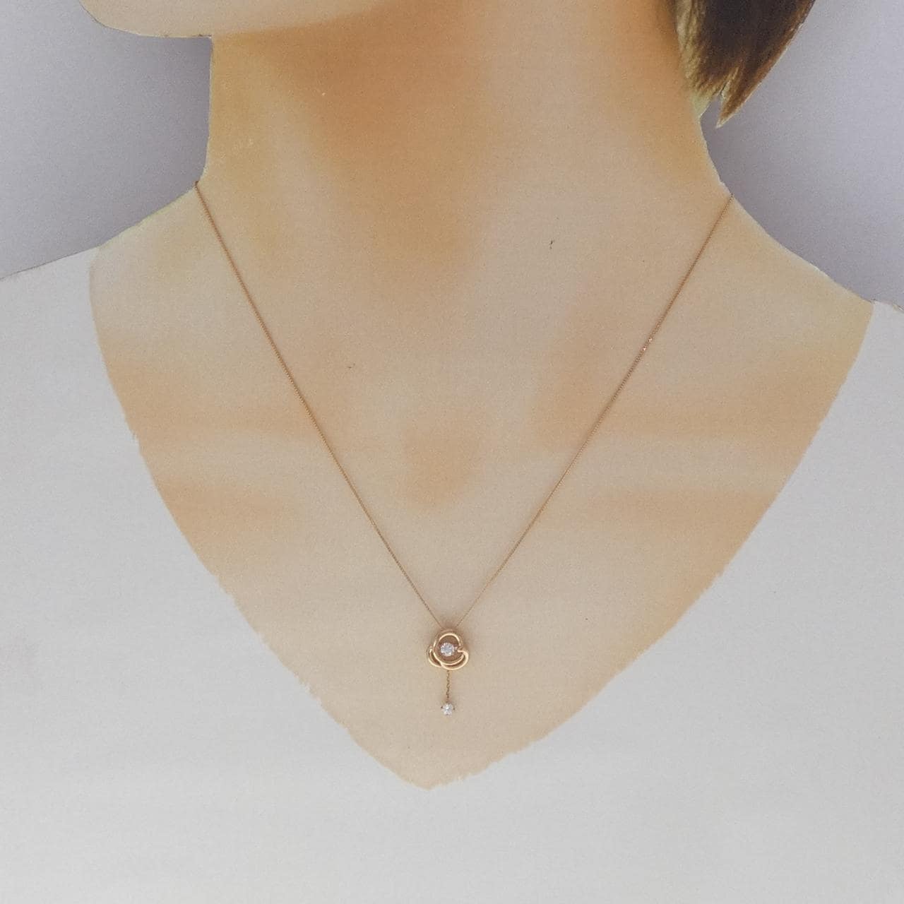 K18PG ダイヤモンド ネックレス 0.13CT