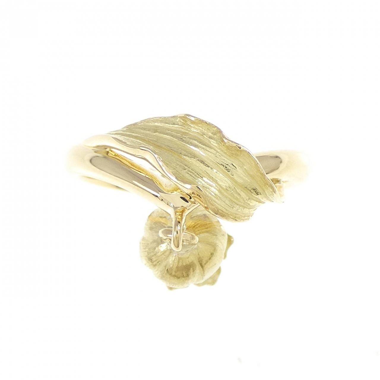 K18YG フラワー ダイヤモンド リング 0.01CT