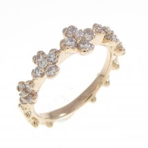 K18PG フラワー ダイヤモンド リング 0.48CT