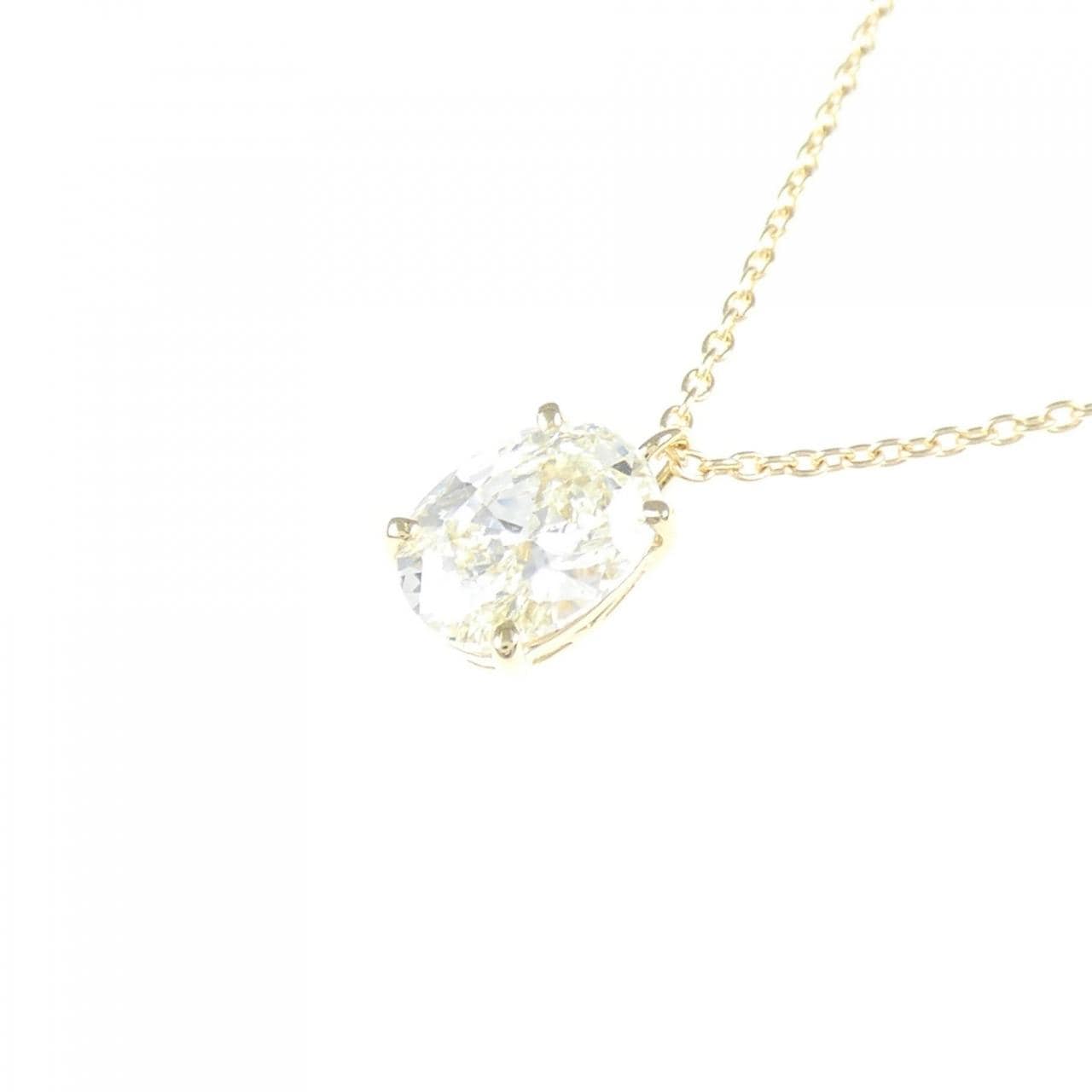 [Remake] K18YG Diamond Necklace 1.021CT M VS2 Oval Cut