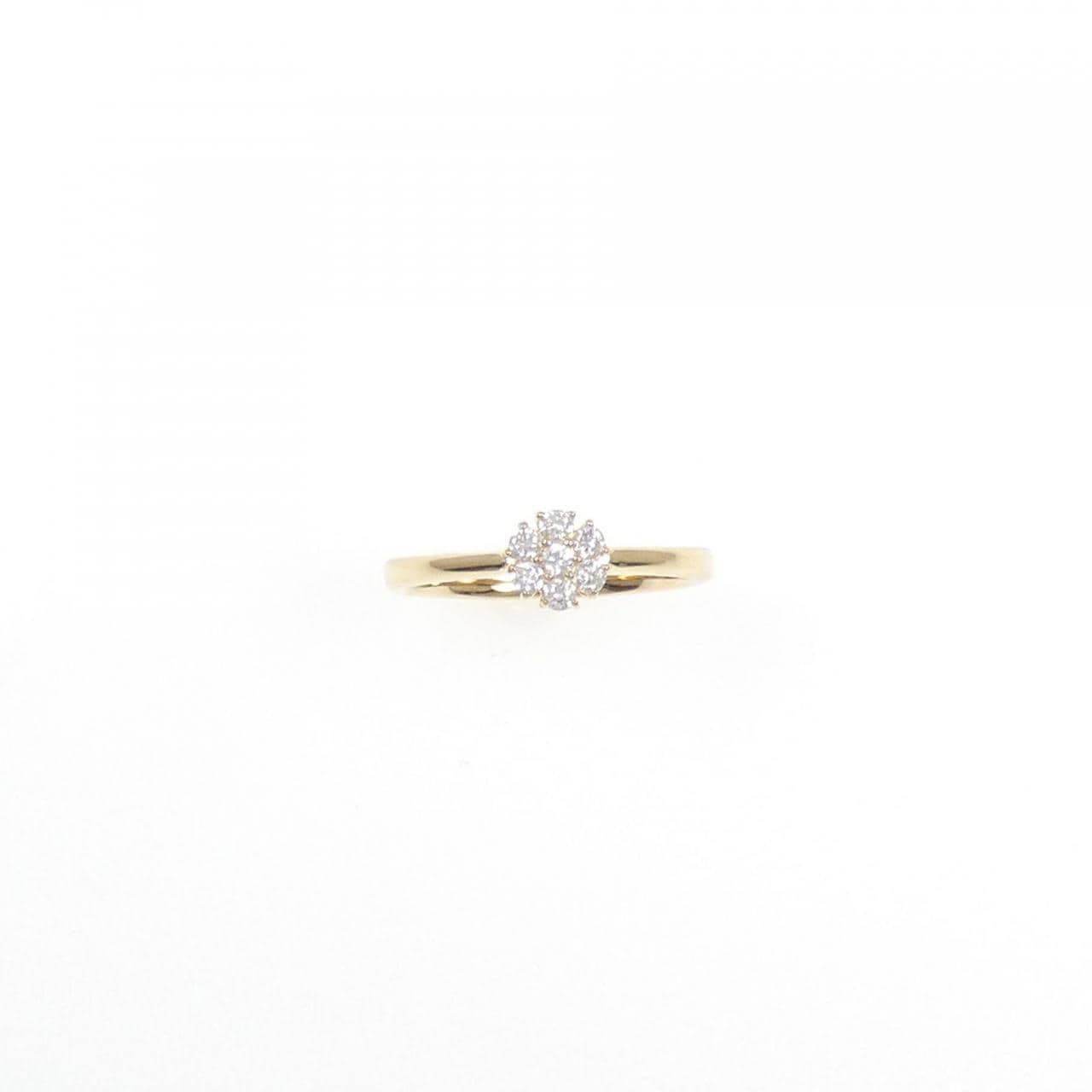 [Remake] K18YG Flower Diamond Ring 0.15CT