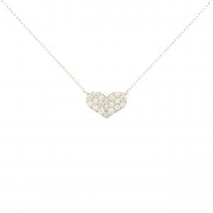 K18PG ハート パヴェ ダイヤモンド ネックレス