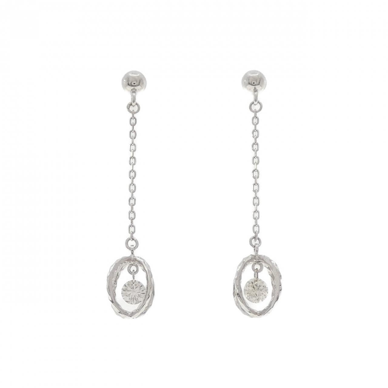 K18WG ダイヤモンド ピアス 0.16CT