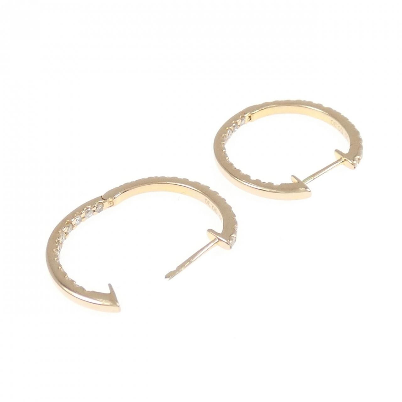 750PG ダイヤモンド フープ ピアス 0.60CT