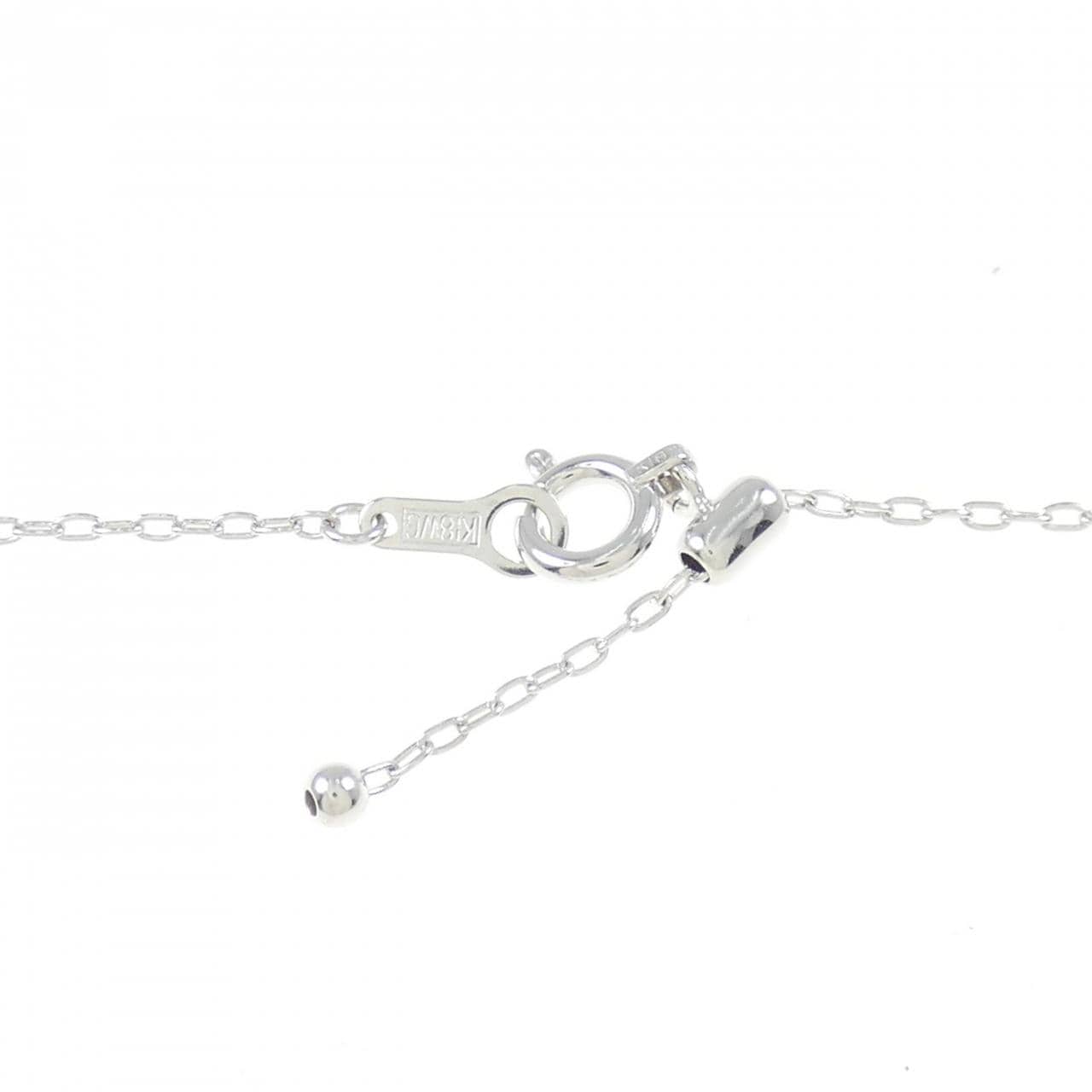 K18WG フラワー サファイヤ ネックレス 1.10CT