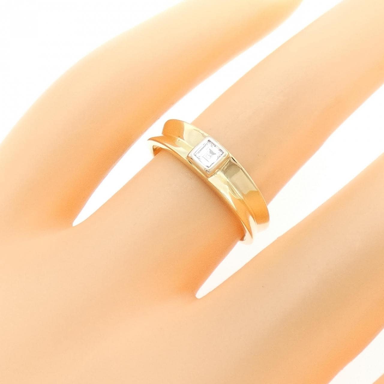 18KYG ダイヤモンド リング 0.11CT