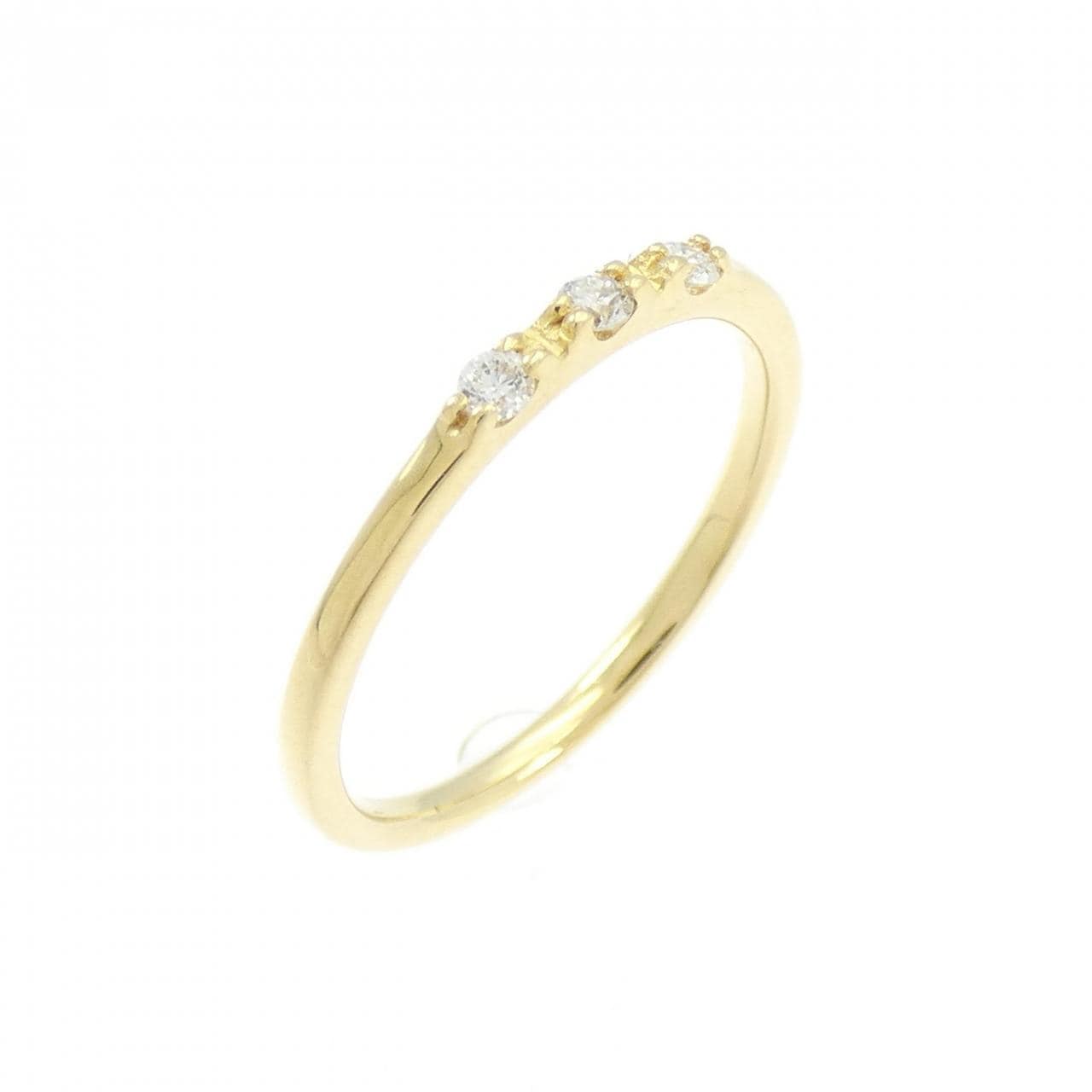 K18YG スリーストーン ダイヤモンド ピンキーリング 0.04CT