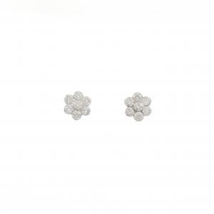 K18WG フラワー ダイヤモンド ピアス 0.60CT