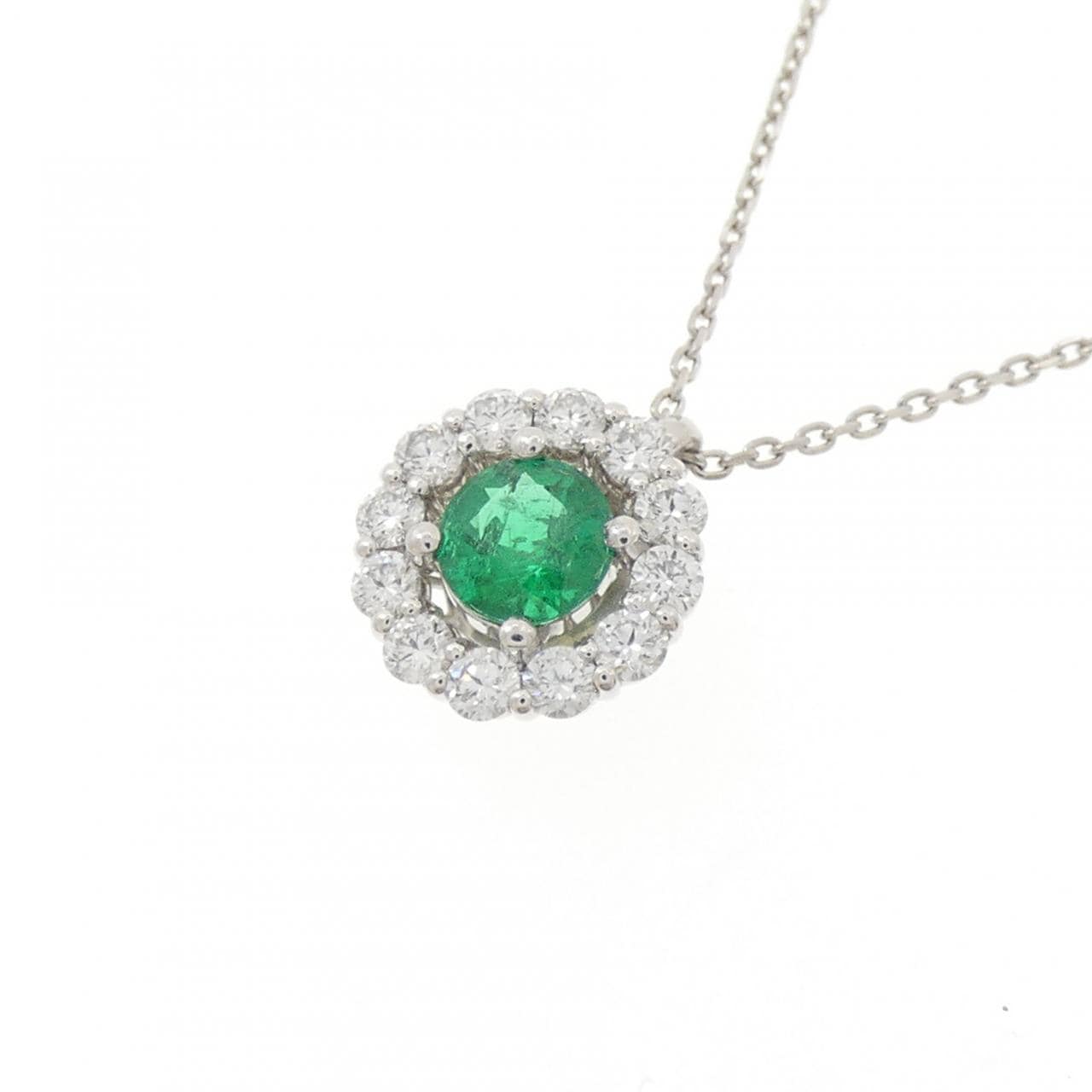 PT950/PT850 エメラルド ネックレス 0.27CT