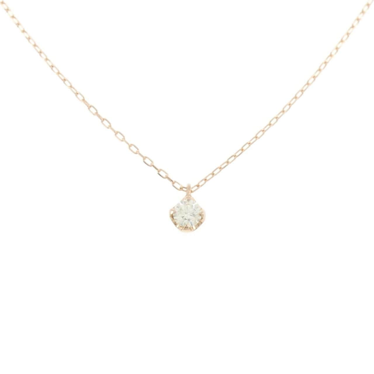 K18PG ソリティア ダイヤモンド ネックレス 0.20CT