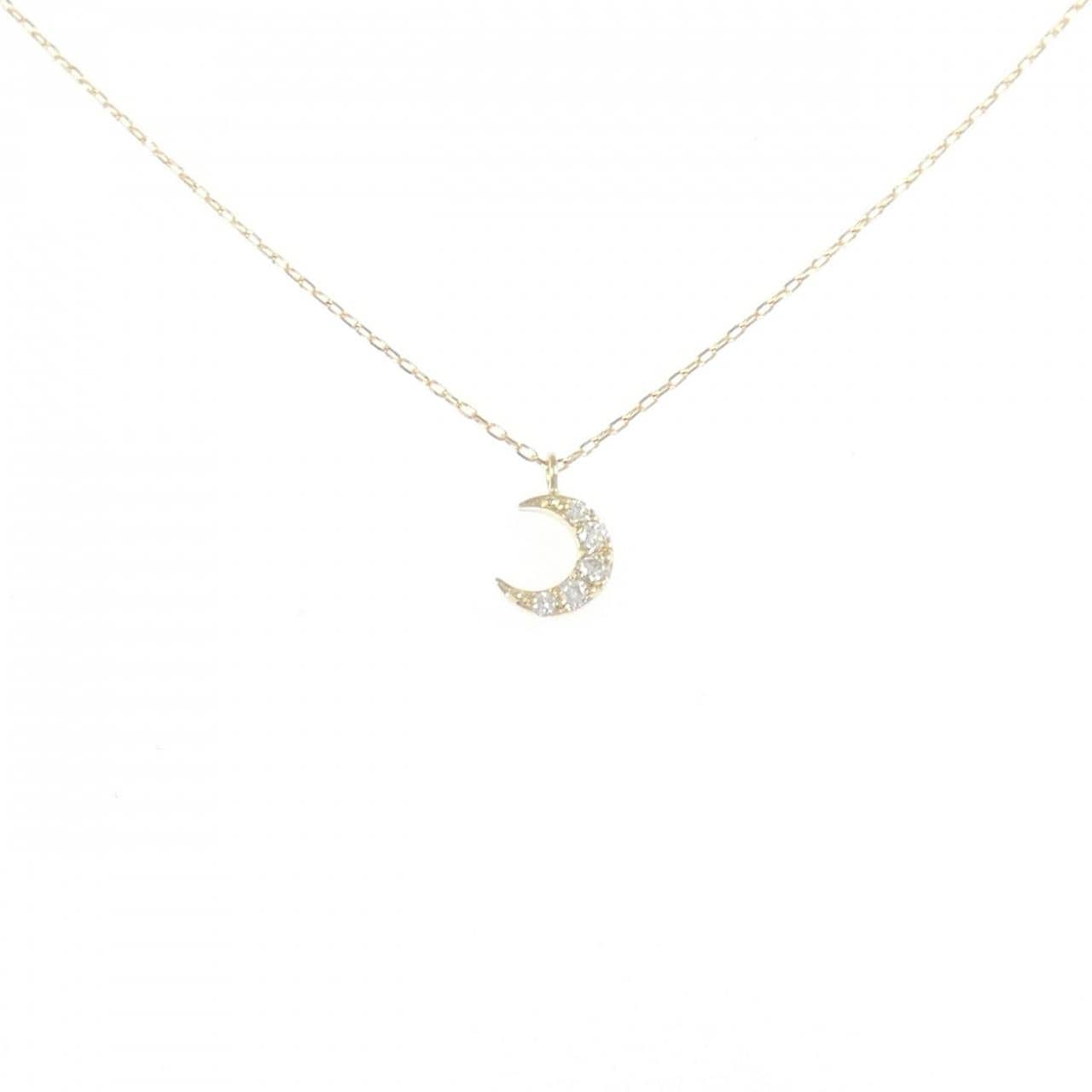 K18YG ムーン ダイヤモンド ネックレス 0.03CT