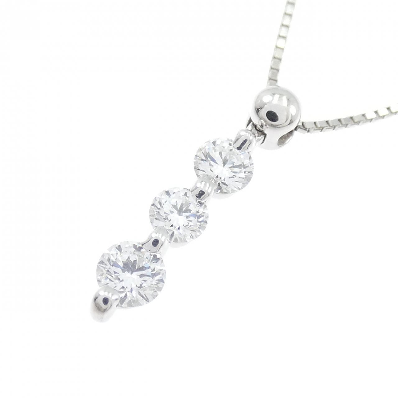PT900/PT850 スリーストーン ダイヤモンド ネックレス 0.501CT
