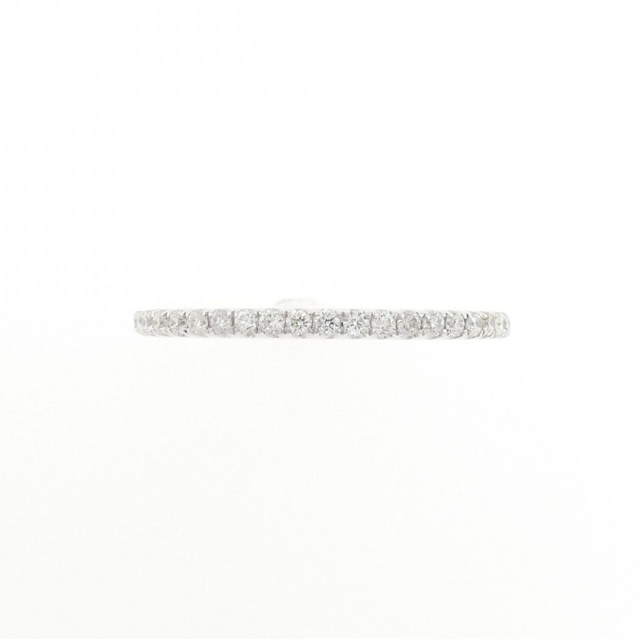 K18WG ハーフエタニティ ダイヤモンド リング 0.13CT