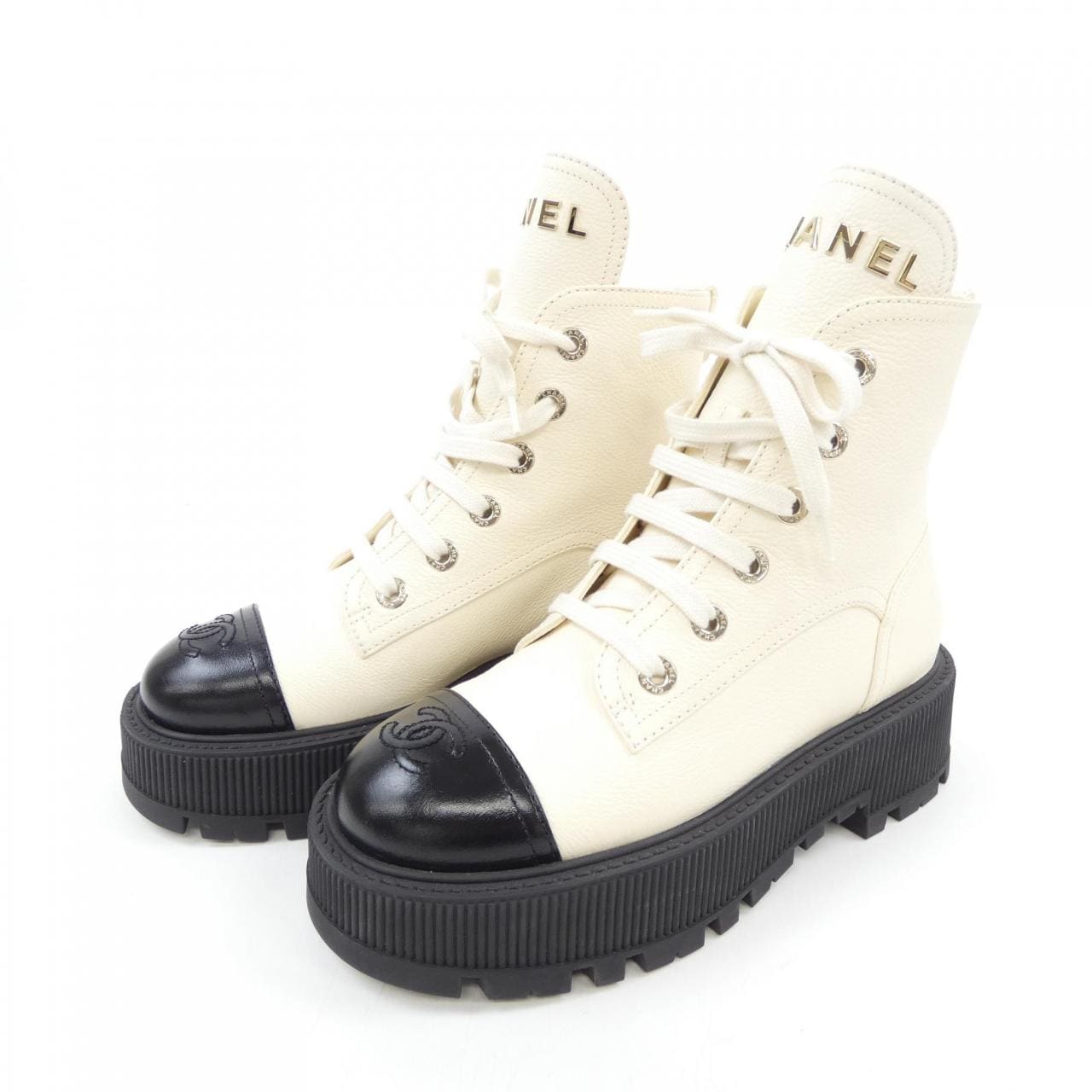 シャネル CHANEL レースアップ G45124B14018 ブーツ