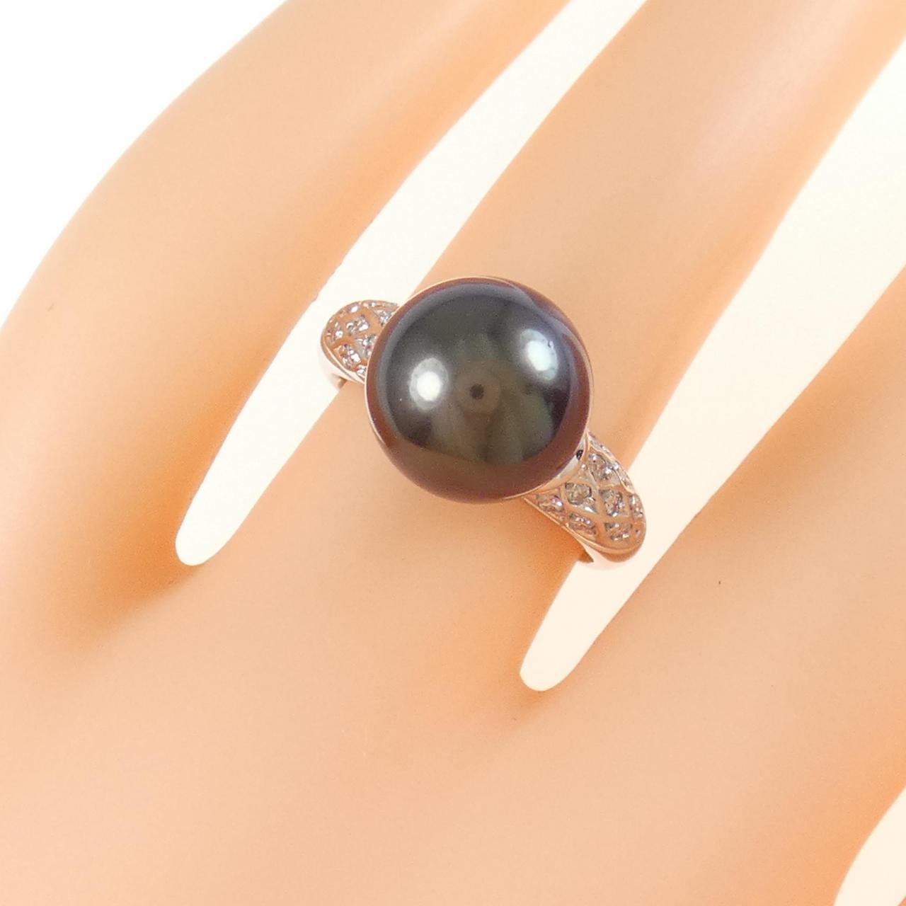 PT Black Butterfly Pearl Ring 10.3mm