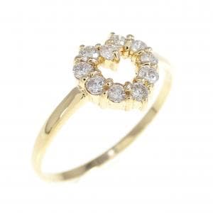 K18YG ハート ダイヤモンド リング 0.23CT