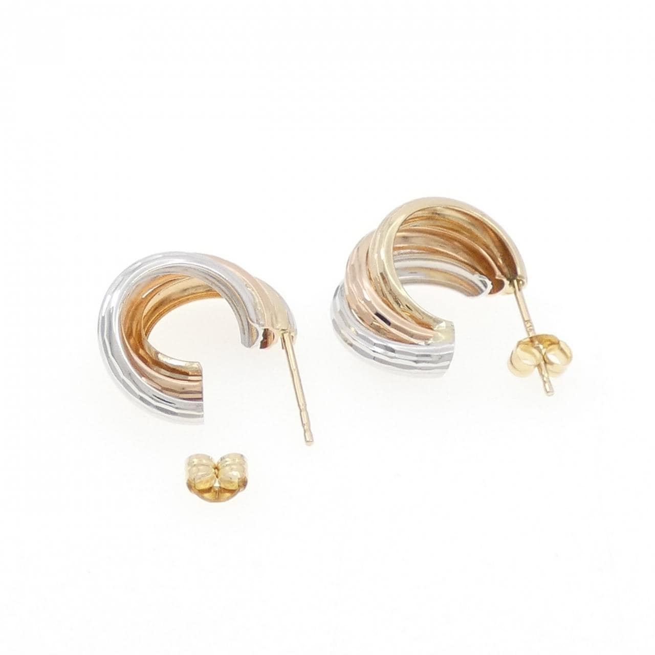 K14スリーカラー ピアス