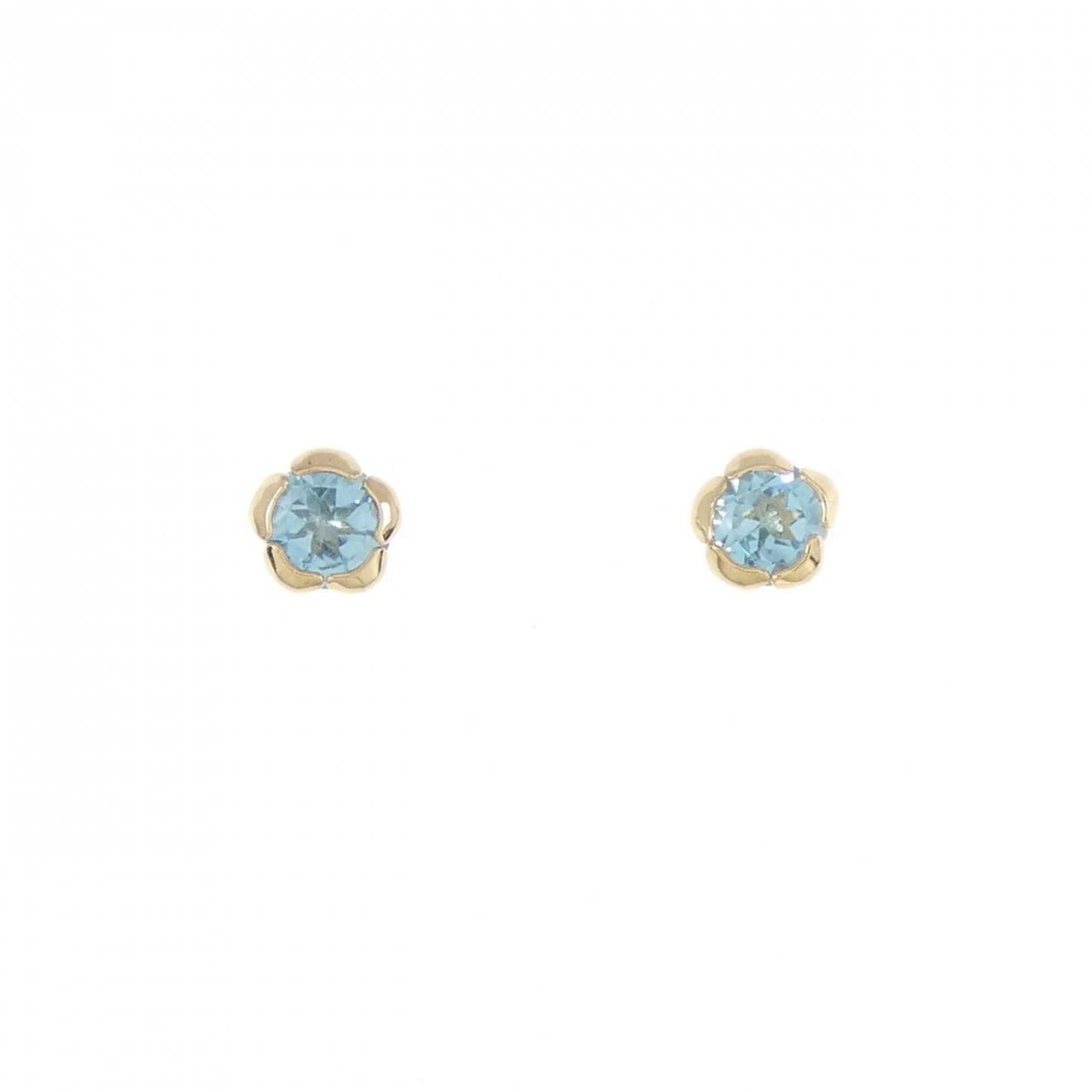 [BRAND NEW] K18YG blue Topaz earrings