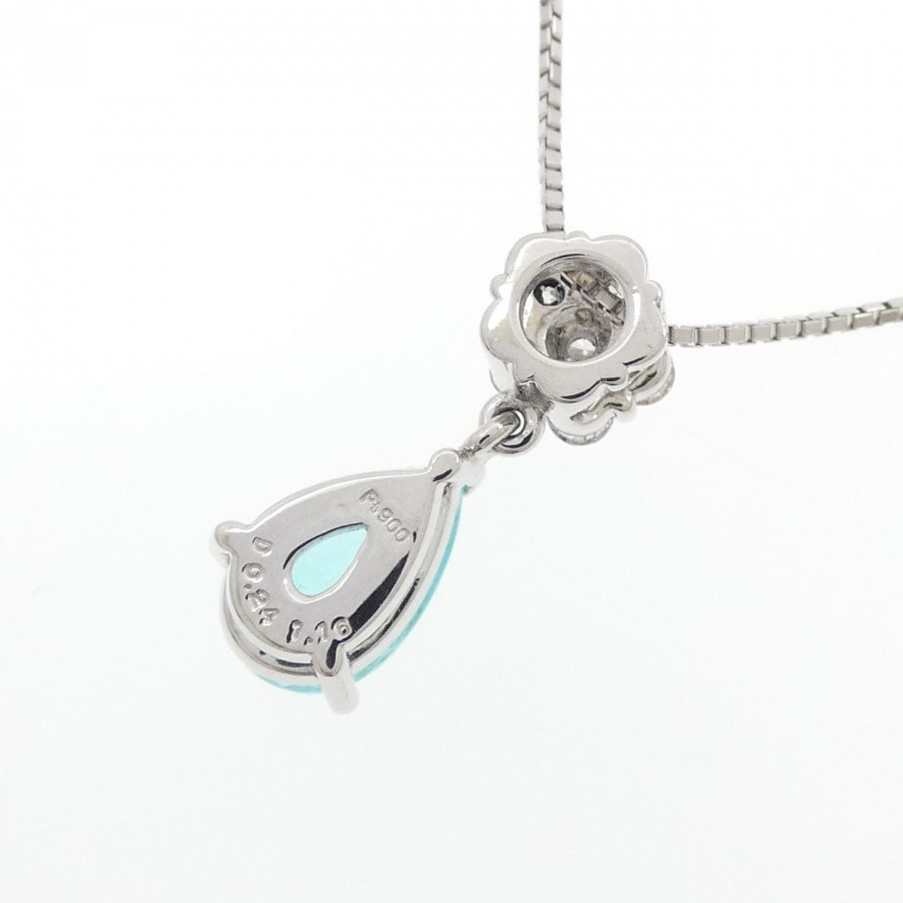 PT900/PT850 フラワー パライバトルマリン ネックレス 1.16CT