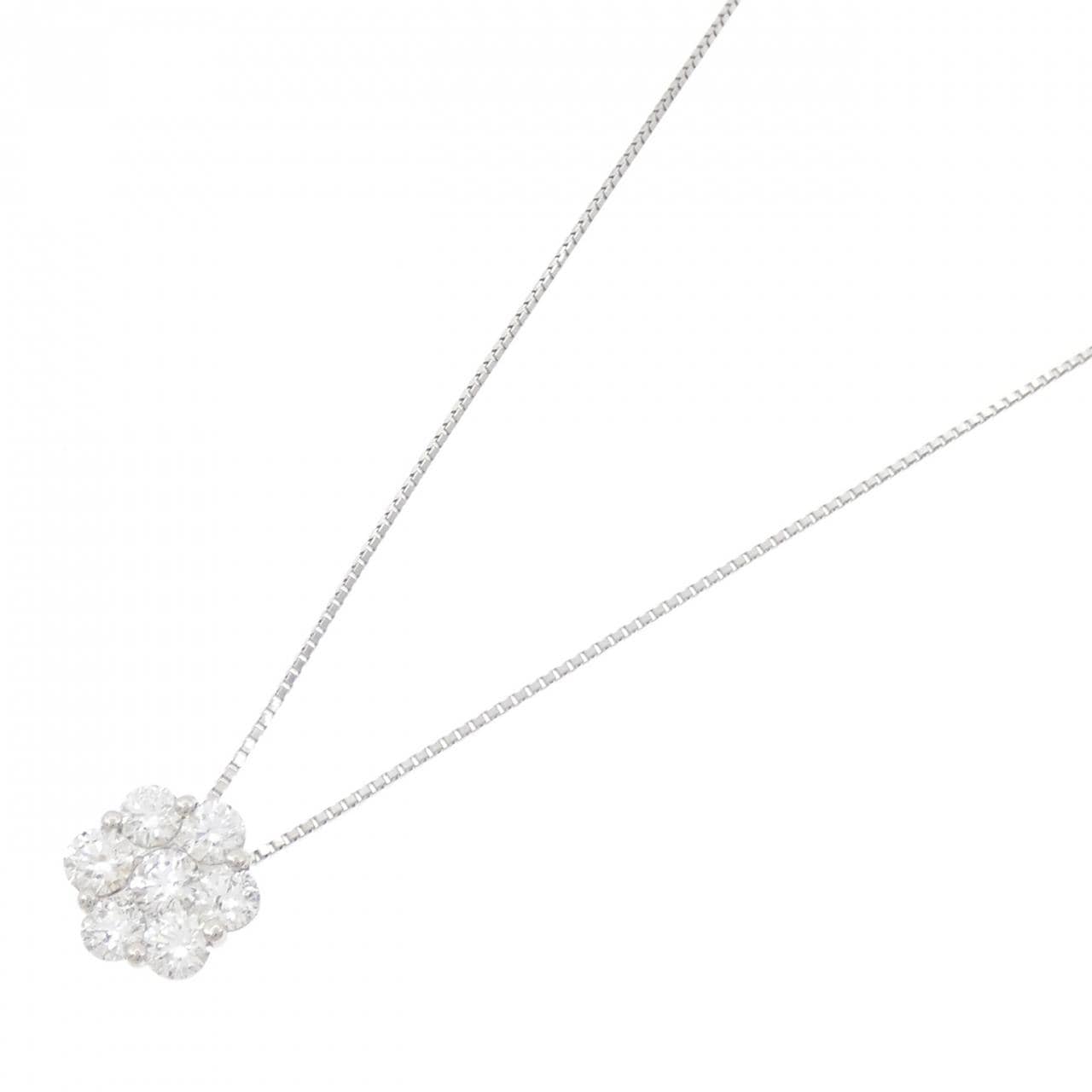 PT900/PT850 フラワー ダイヤモンド ネックレス 1.078CT