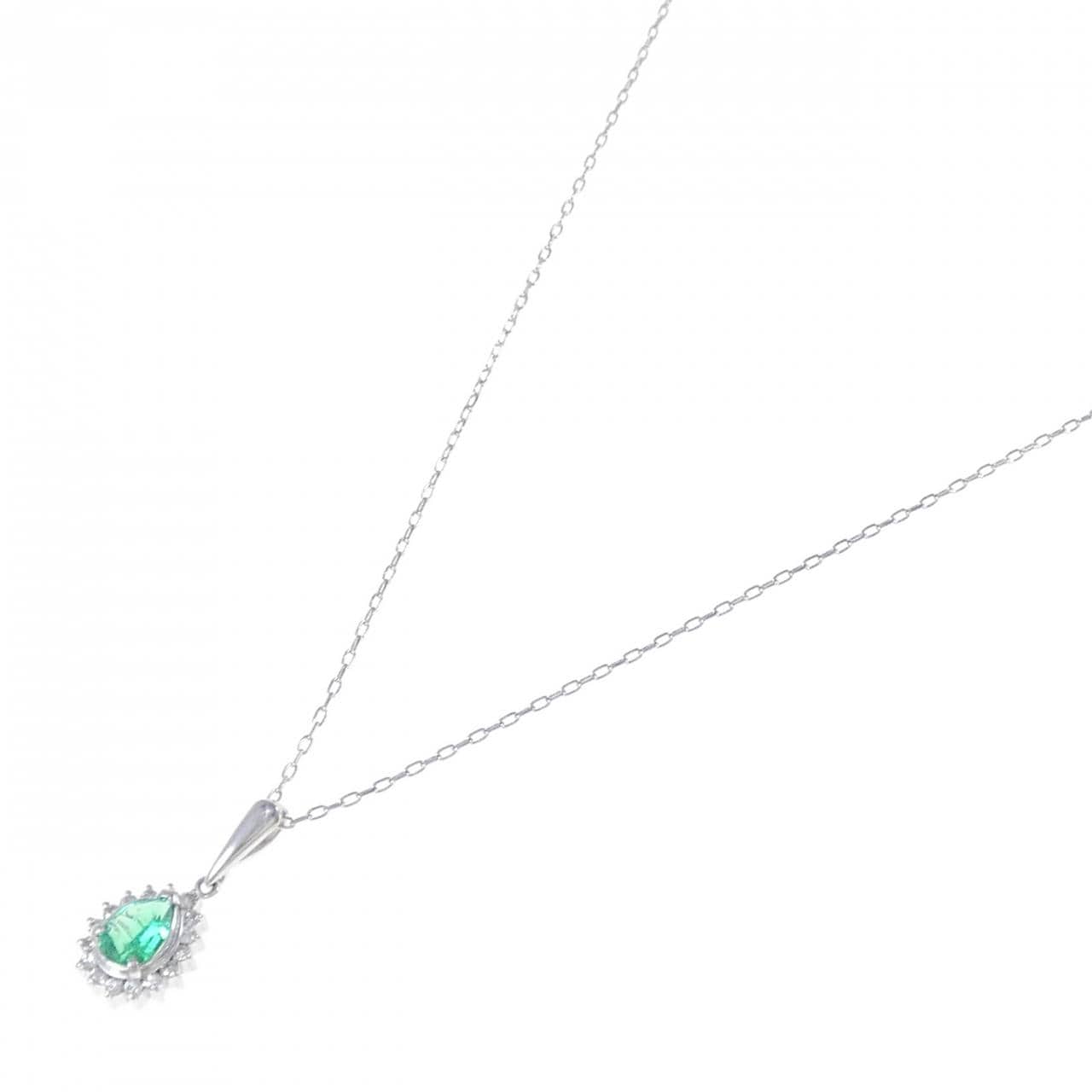 PT900/PT850 エメラルド ネックレス 0.43CT