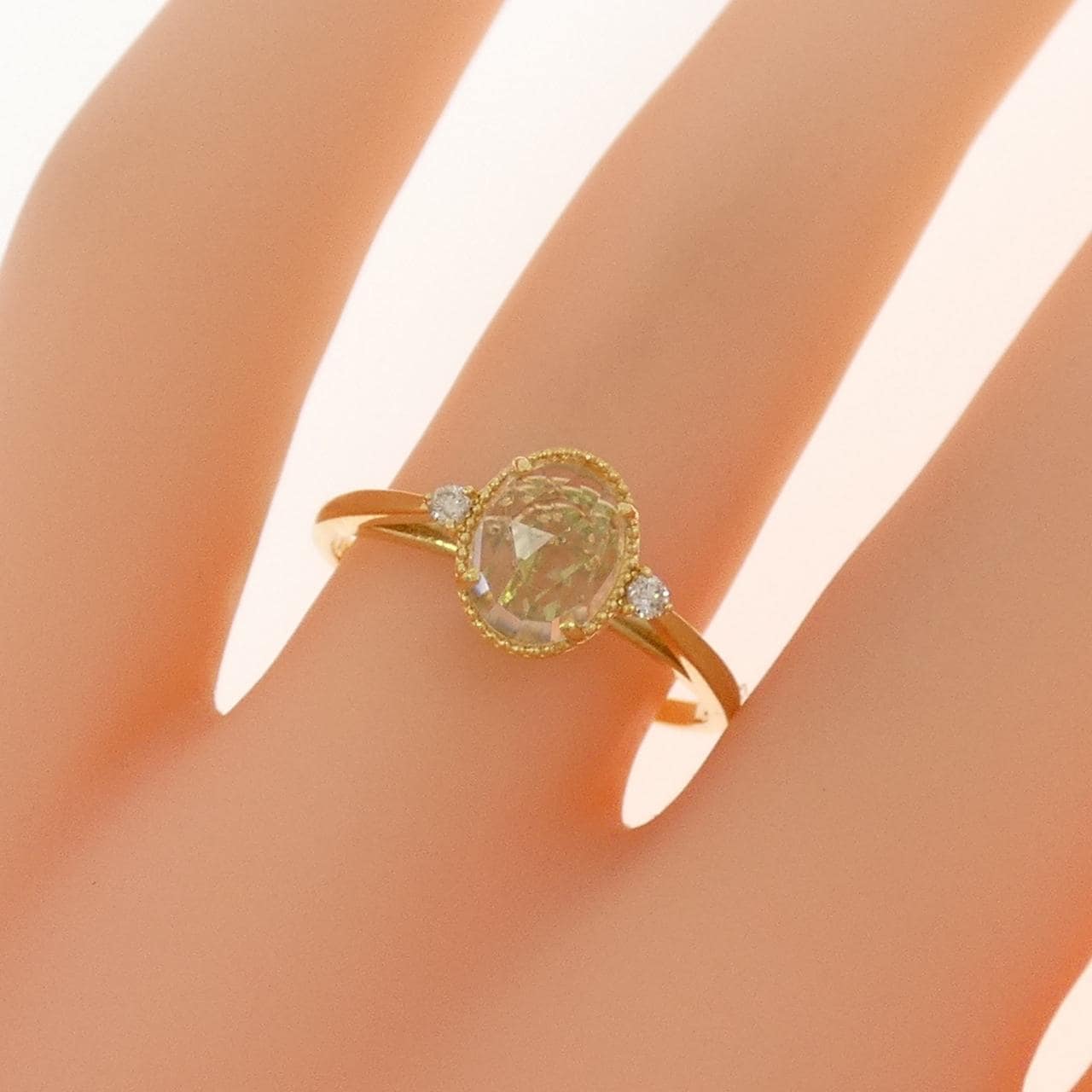 【新品】K18YG カラーストーン リング