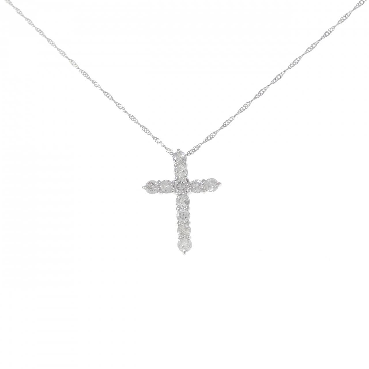 PT1000/PT850 クロス ダイヤモンド ネックレス 0.5CT