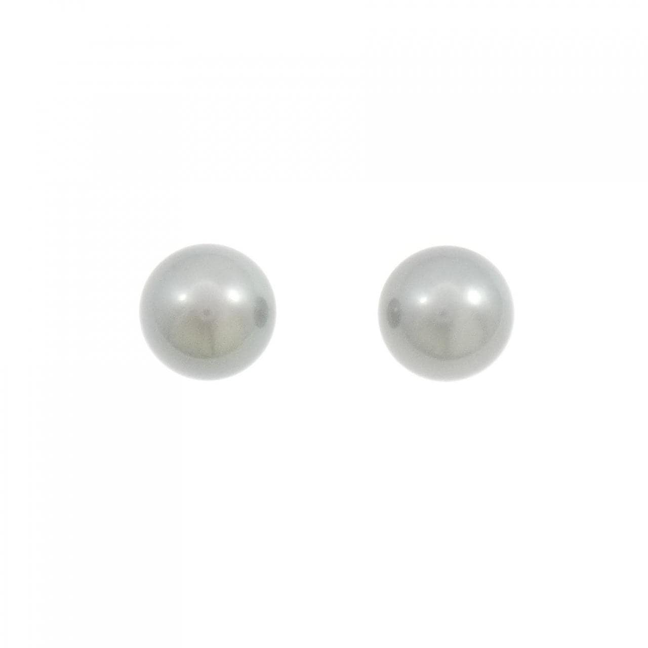 K18WG 黒蝶パール ピアス 12.2mm