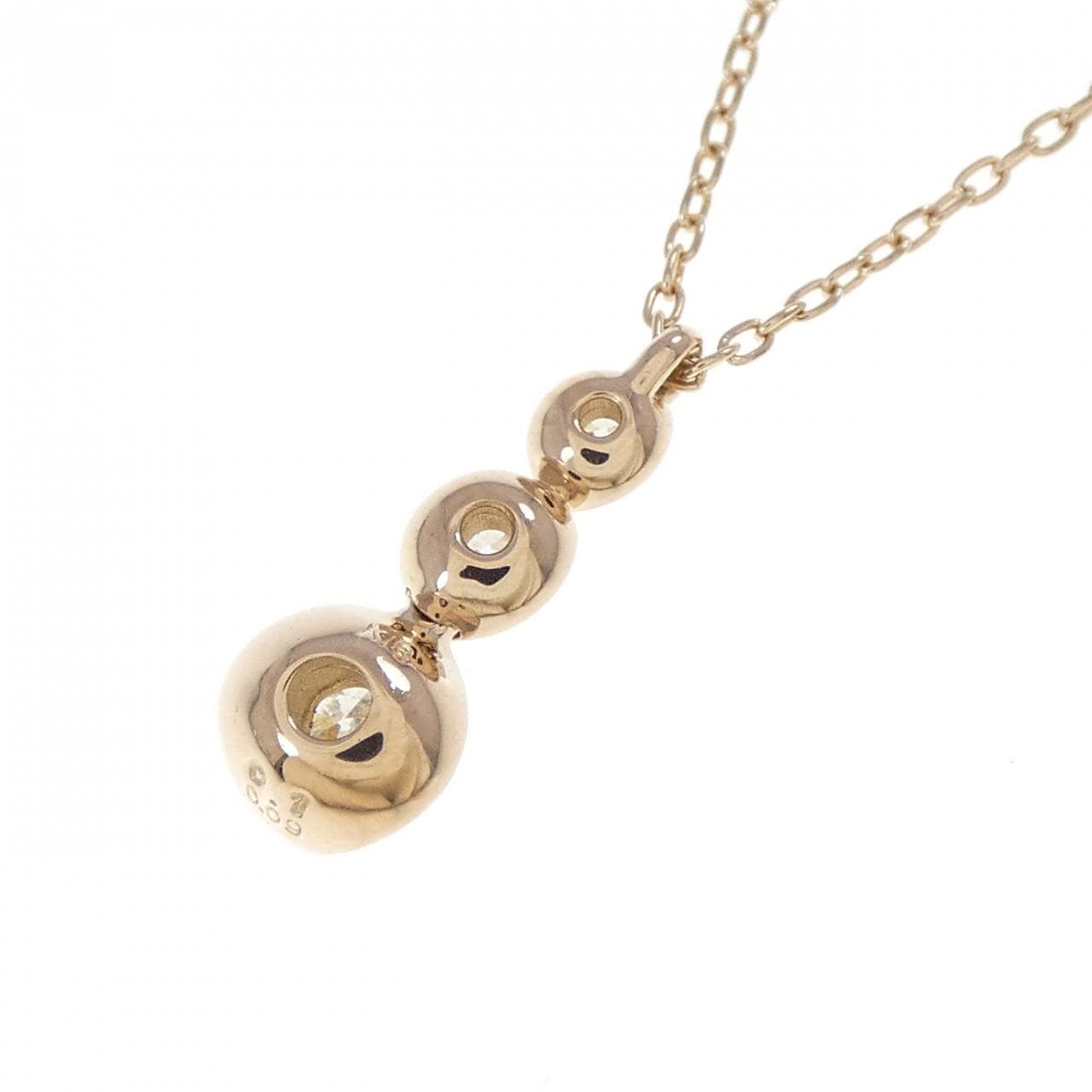 K18PG ダイヤモンド ネックレス 0.19CT