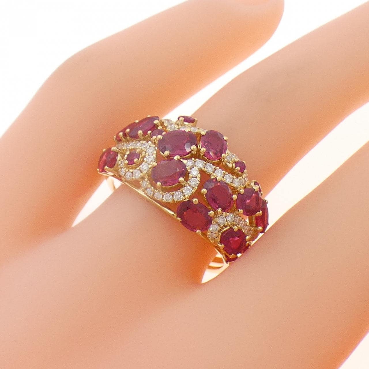 K18YG ルビー リング 2.63CT