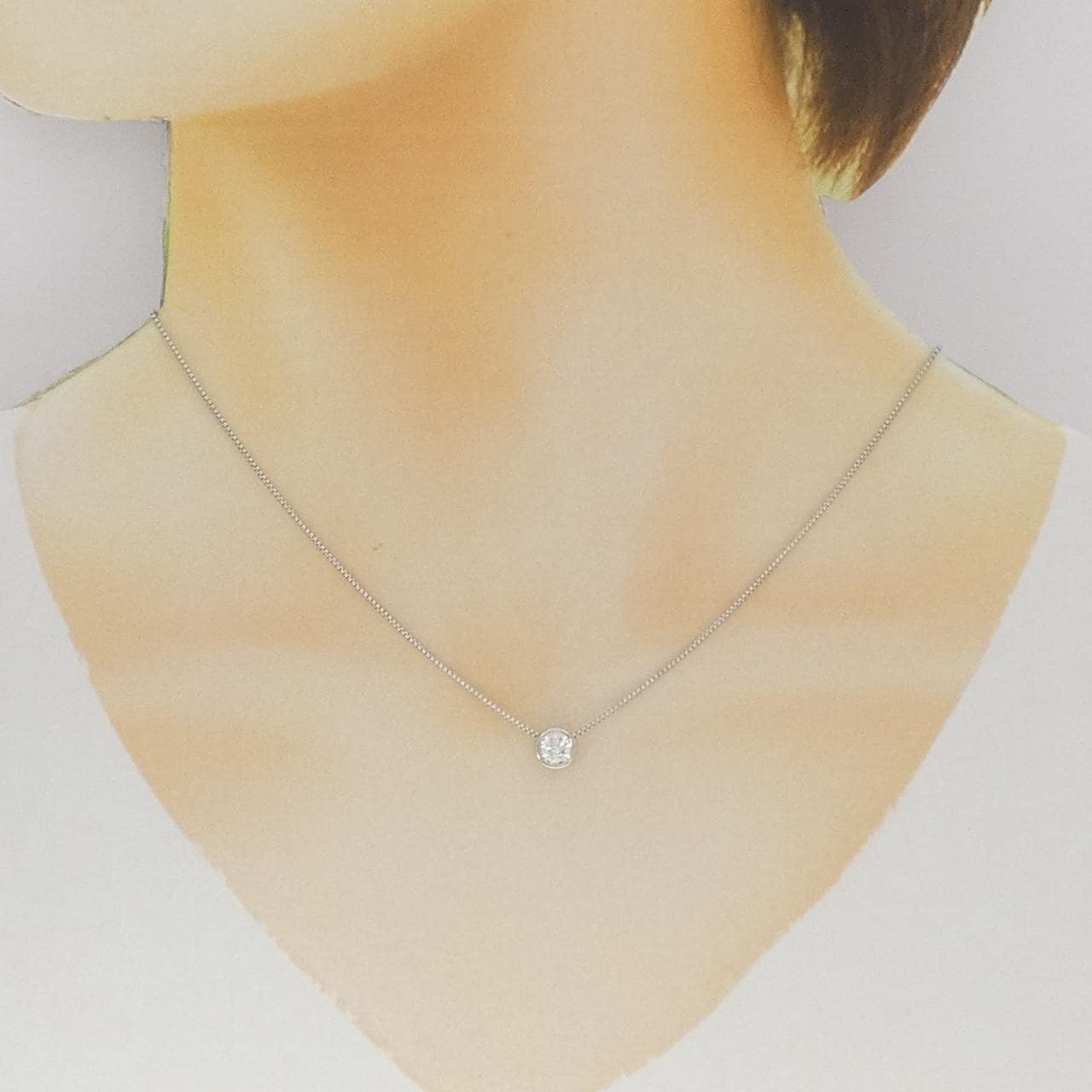 PT900/PT850 ソリティア ダイヤモンド ネックレス 0.516CT