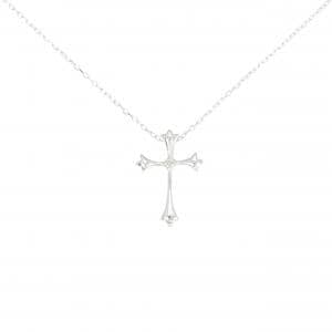 K10WG クロス ダイヤモンド ネックレス 0.01CT