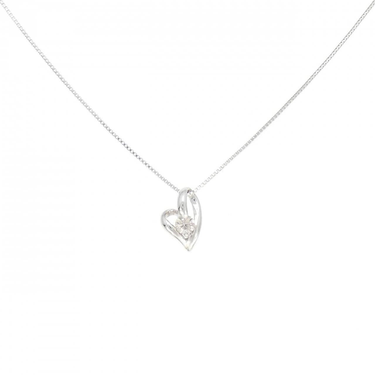 K18WG heart Diamond necklace 0.10CT