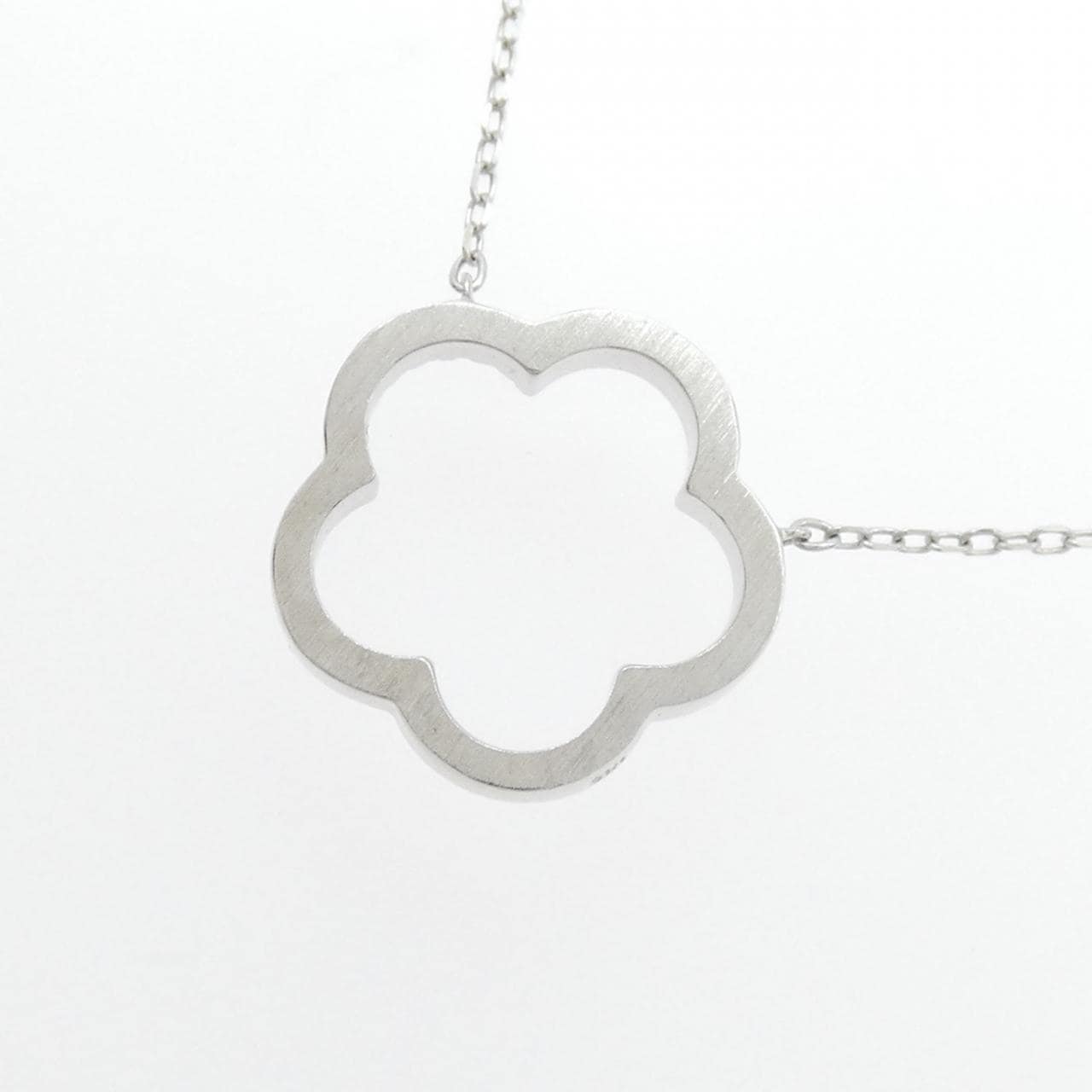 K10WG フラワー ダイヤモンド ネックレス