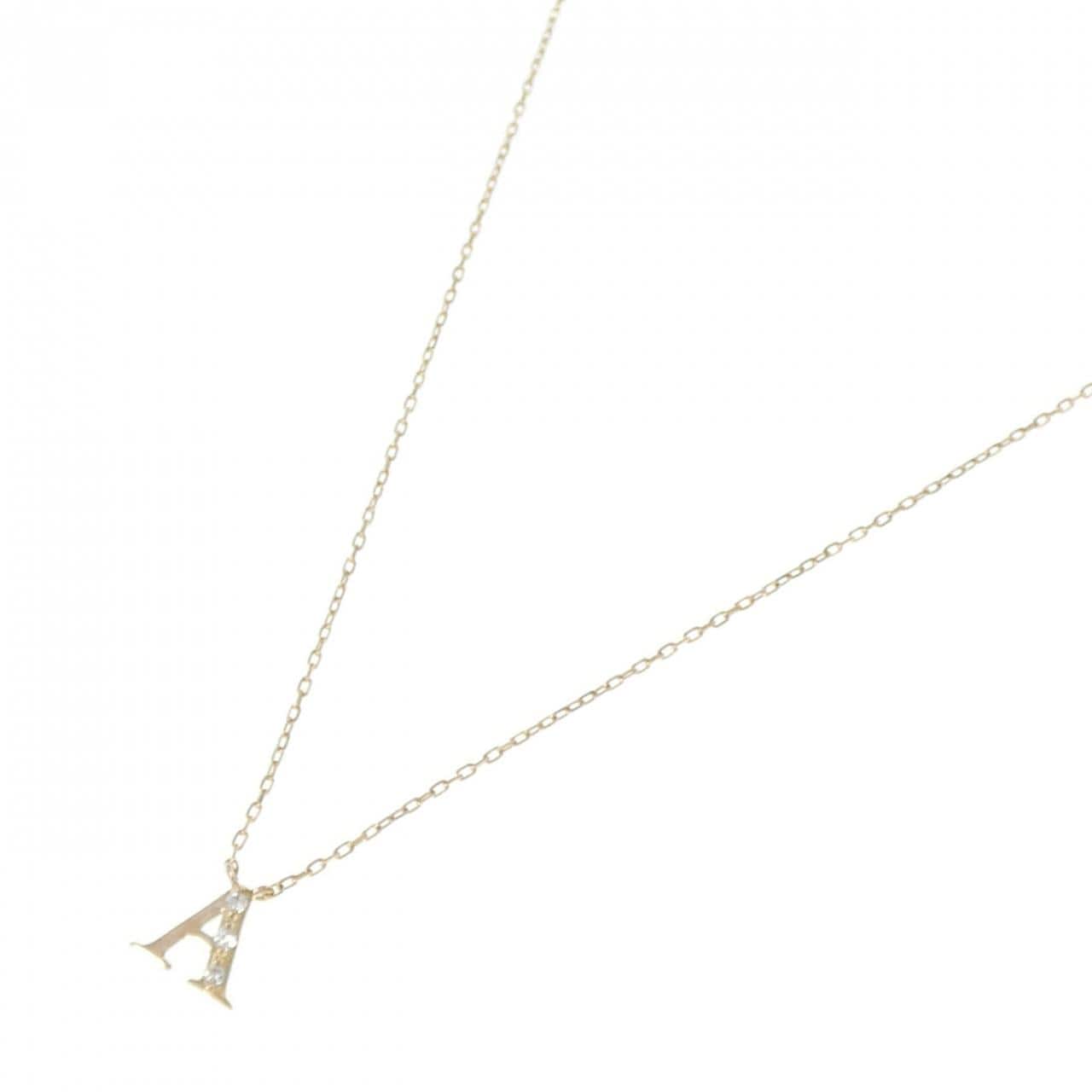 K18YG イニシャルA ダイヤモンド ネックレス