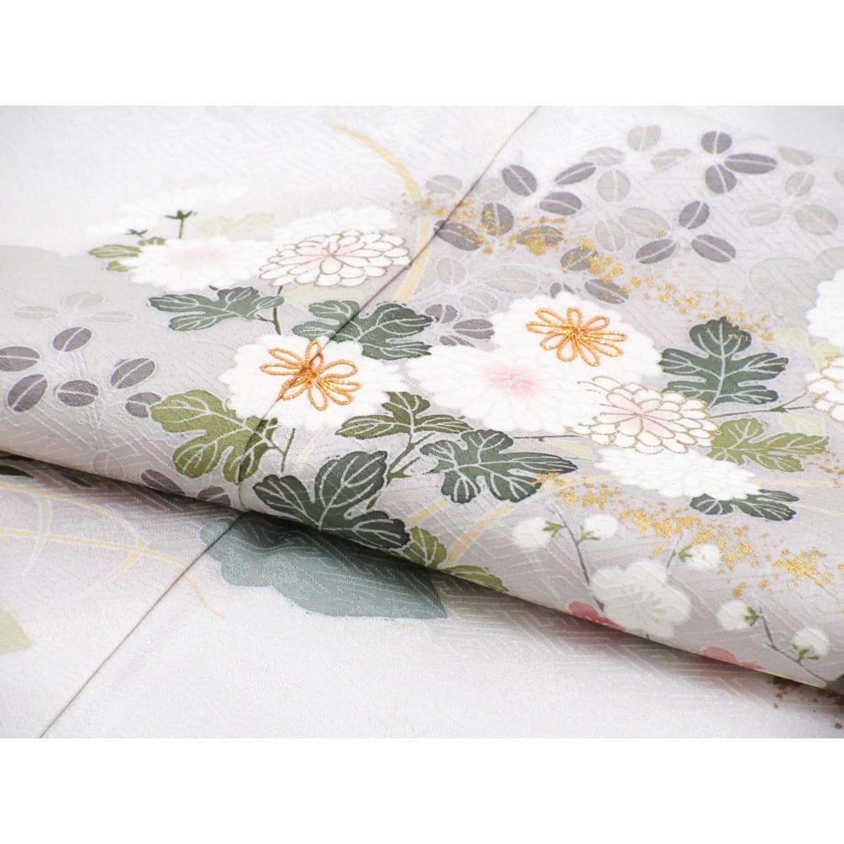 訪問着　友禅金彩加工　刺繍入りボカシ染