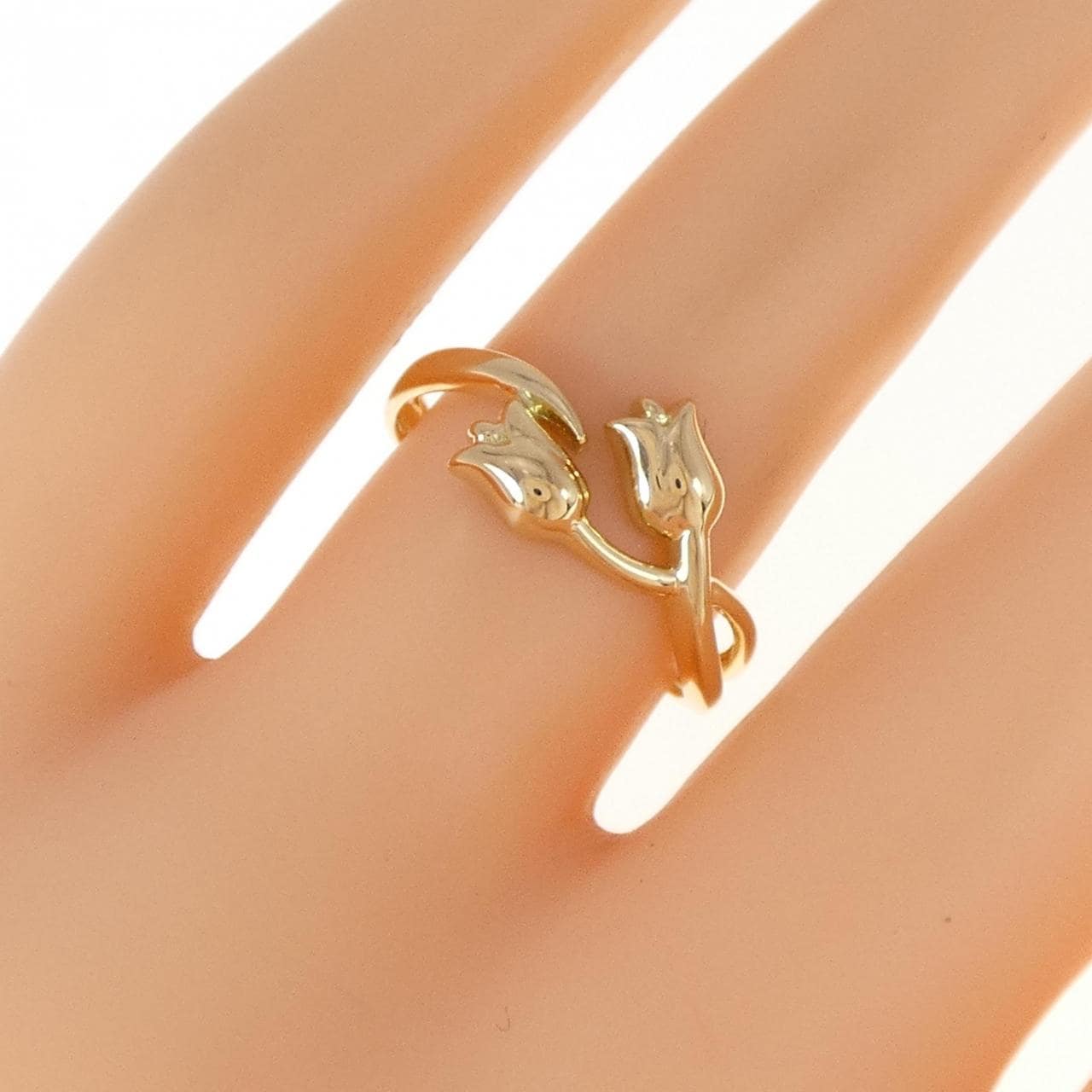 K18YG flower ring