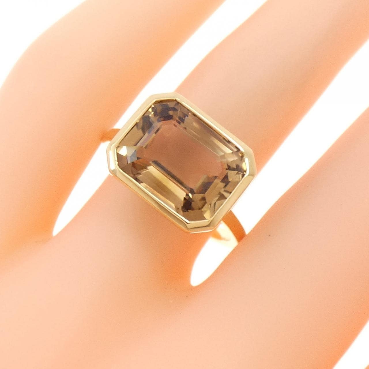 K18YG トパーズ リング 8.13CT