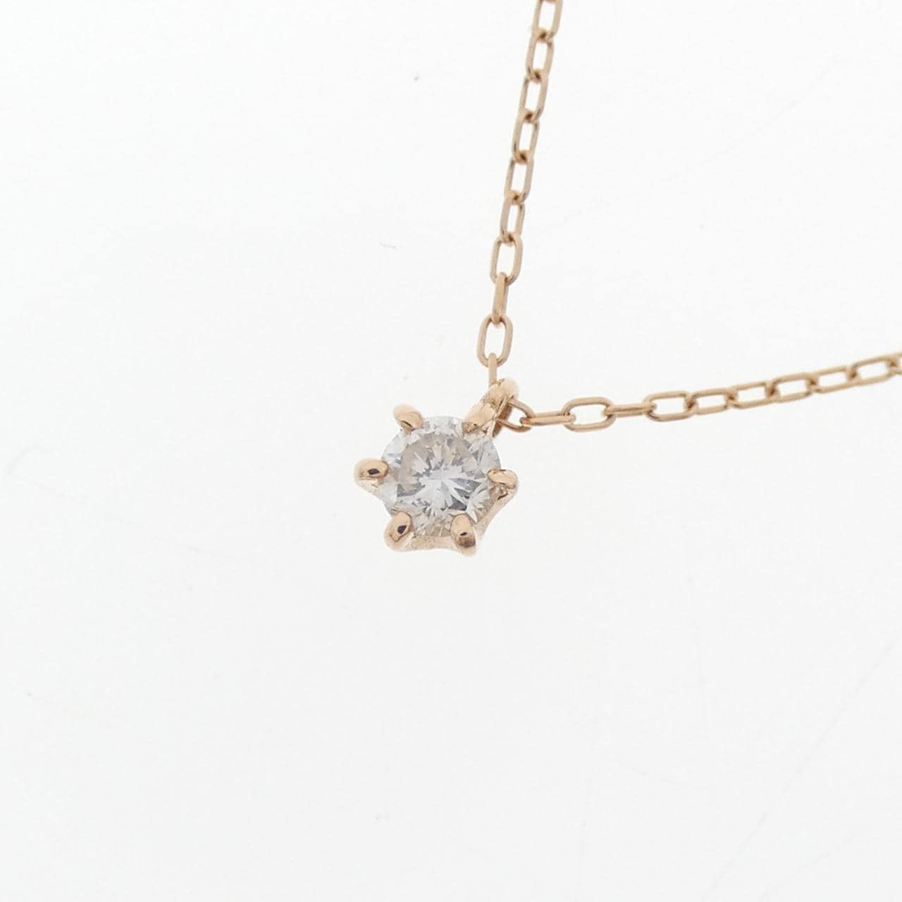 K10PG ソリティア ダイヤモンド ネックレス 0.08CT