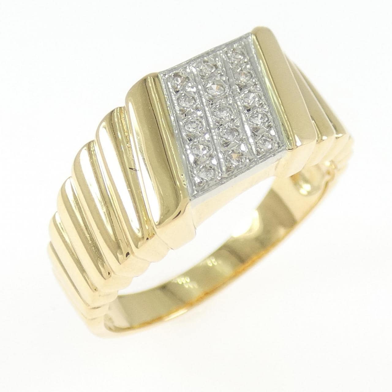 K18YG/PT900 ダイヤモンド リング