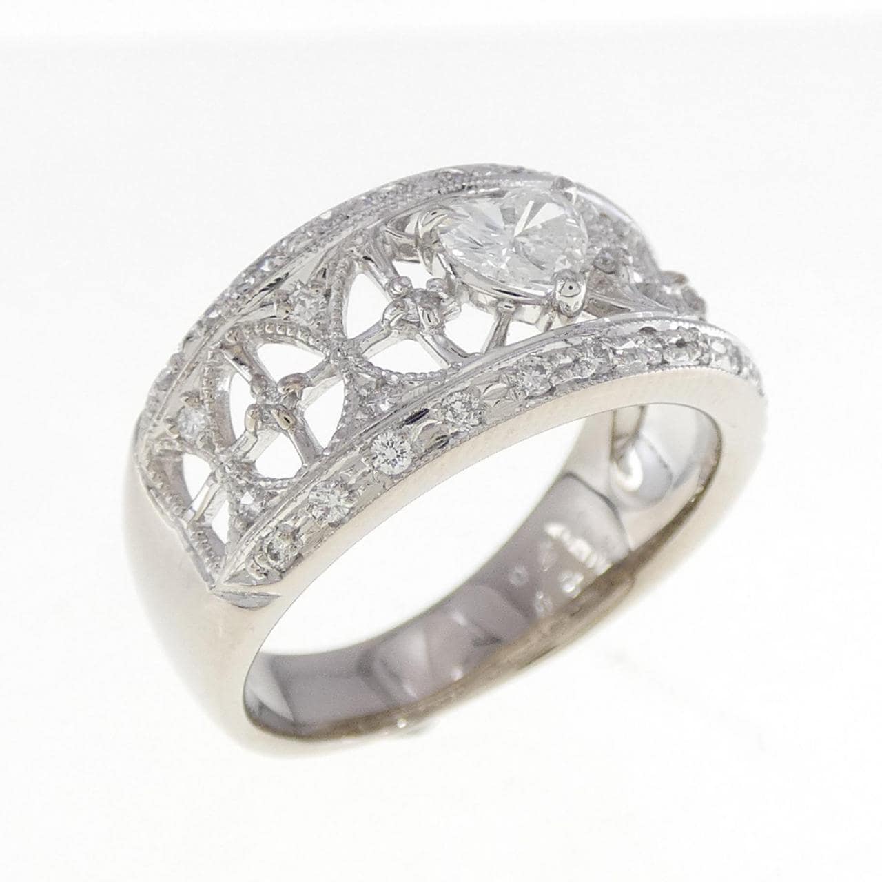 K18WG Diamond Ring 0.292CT E VVS1 Heart Shape