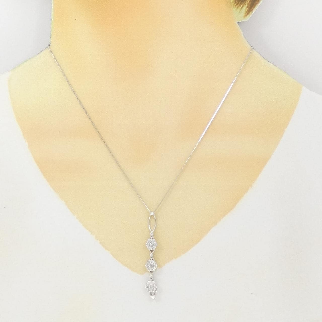 K14WG/K18WG 2WAY ダイヤモンド ネックレス 0.70CT