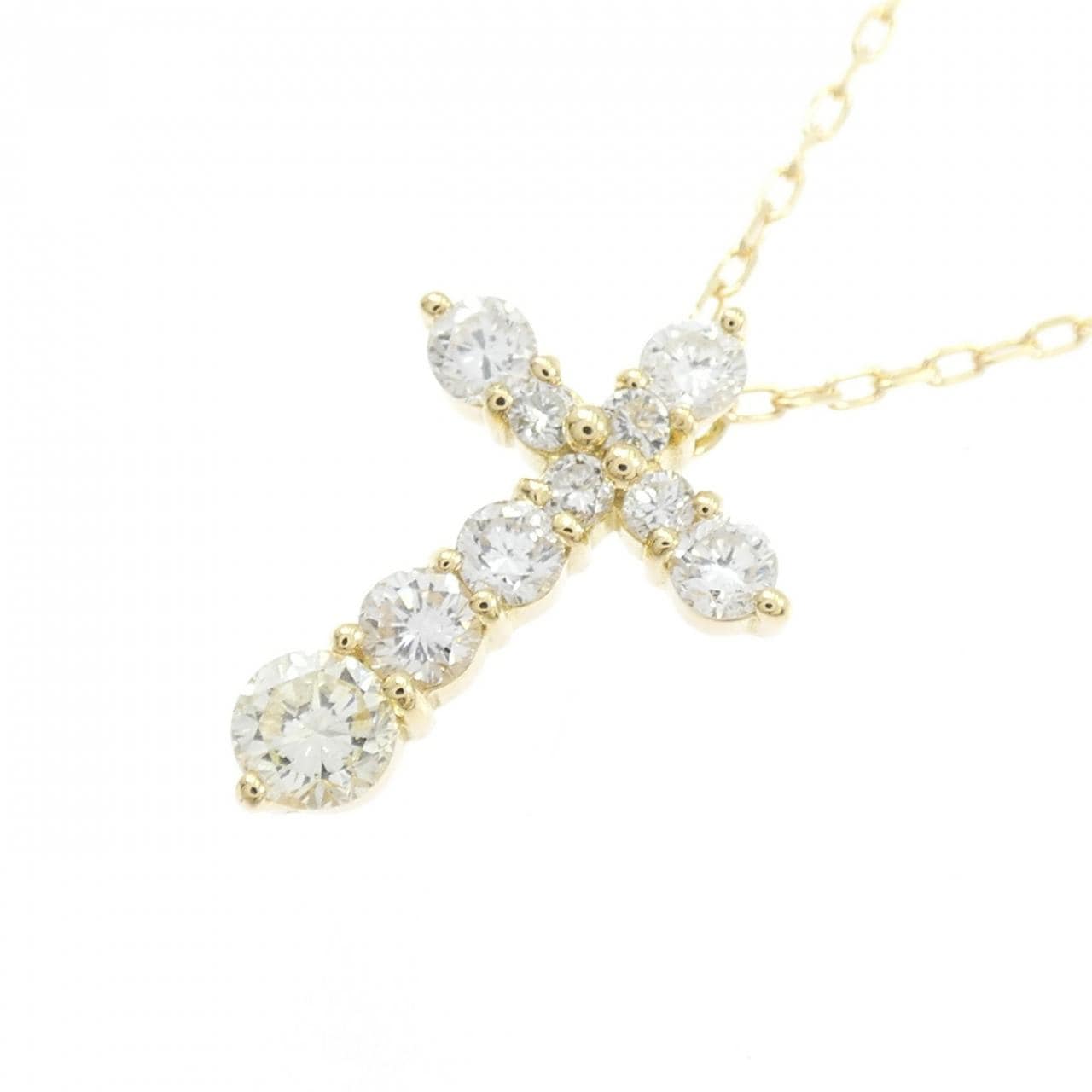K18YG cross Diamond necklace 0.51CT