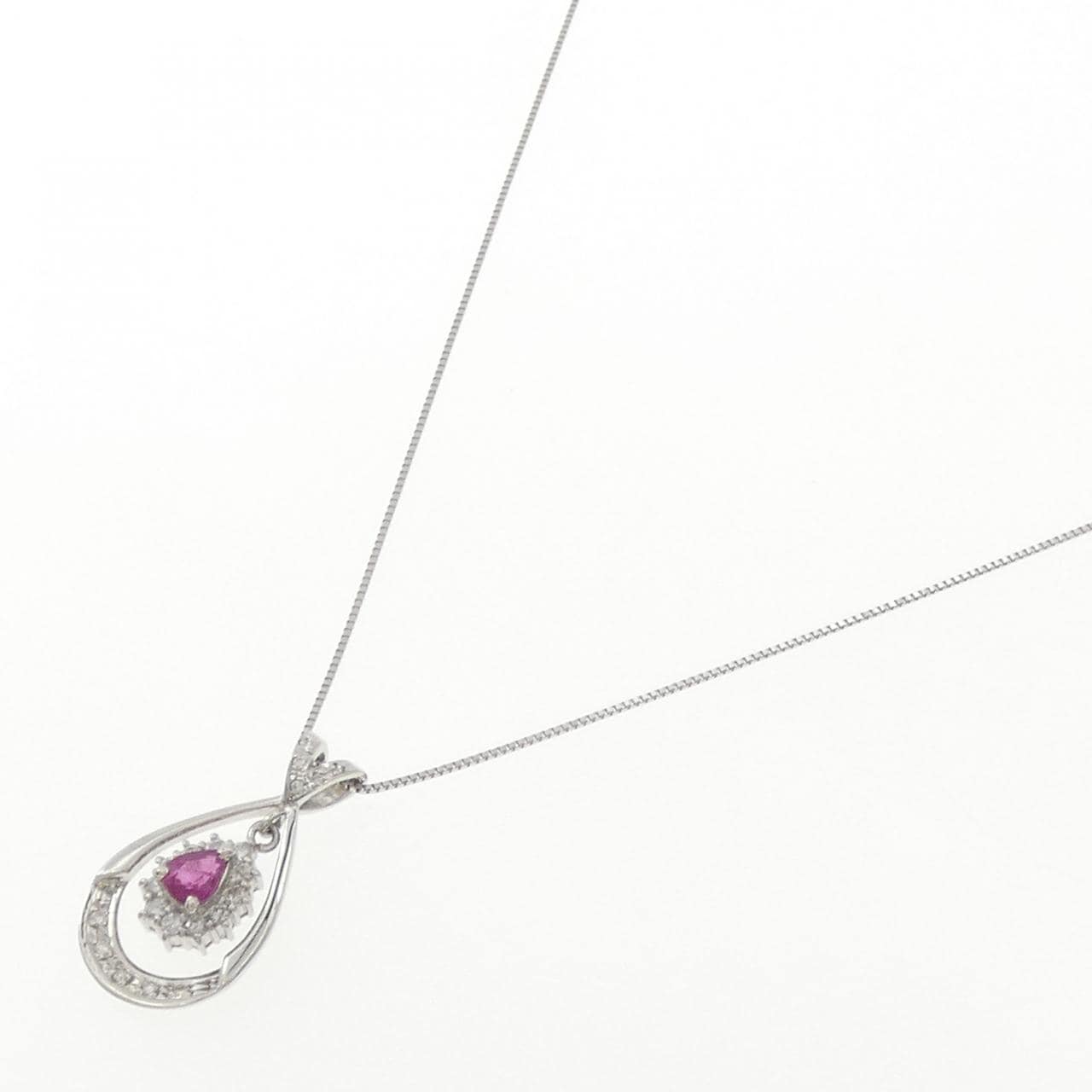 PT900/PT850 ルビー ネックレス 0.51CT