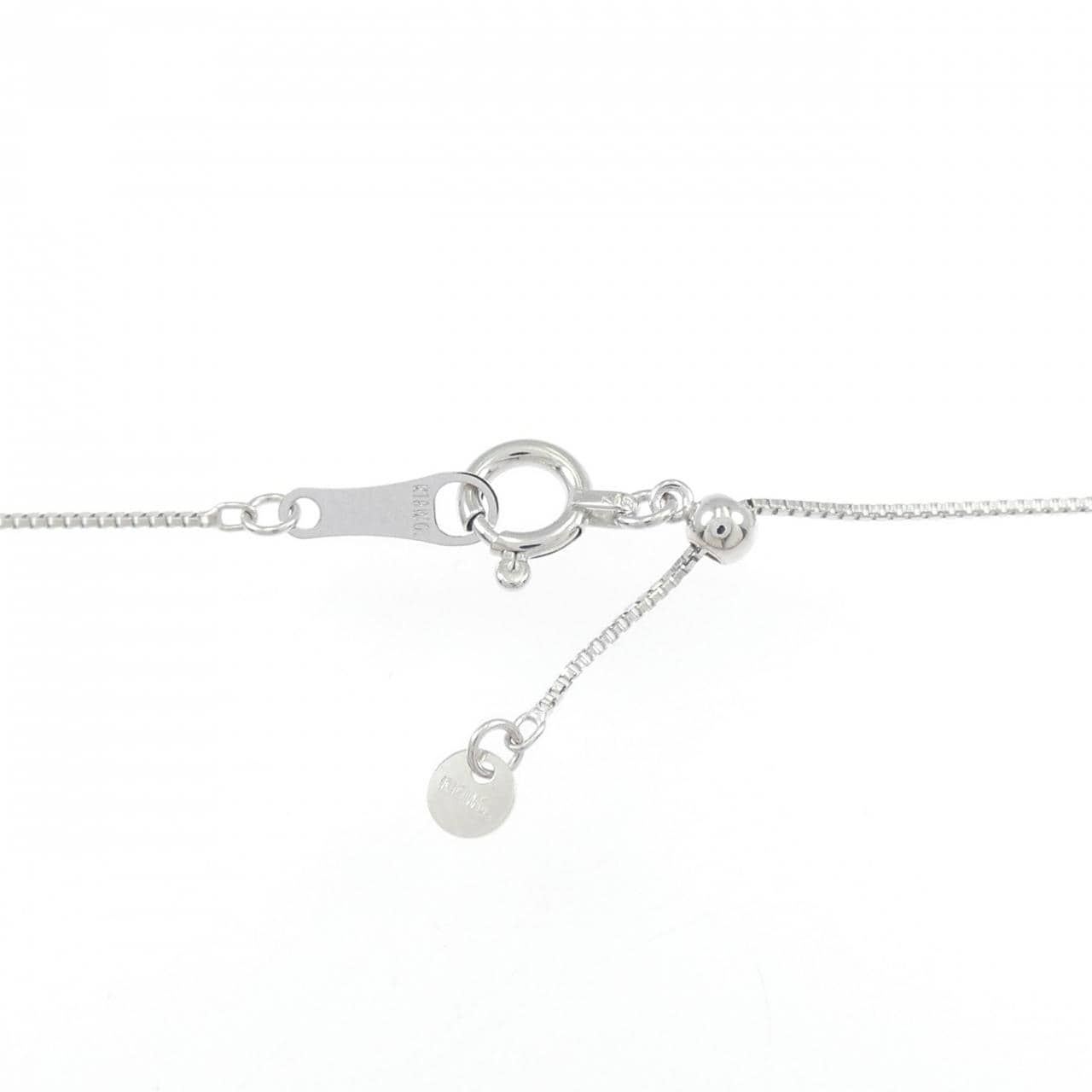 K18WG スリーストーン ダイヤモンド ネックレス 0.50CT