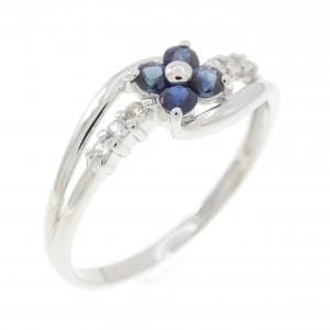 K10WG フラワー サファイヤ リング