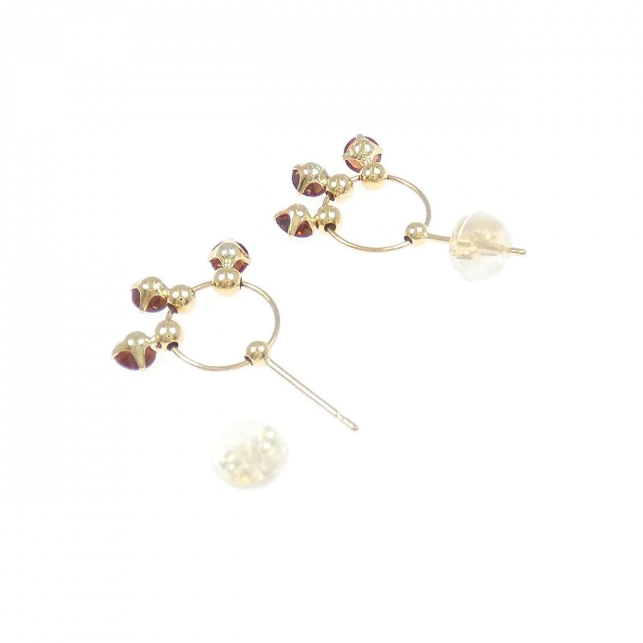 K18YG ガーネット ピアス