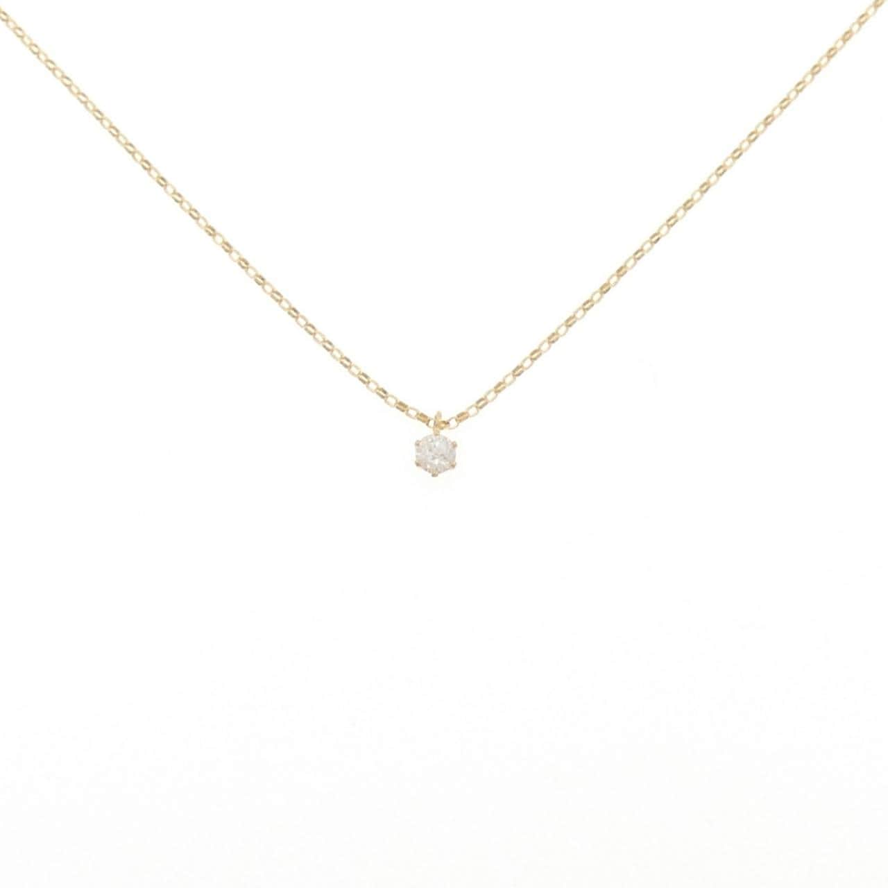 K18YG ソリティア ダイヤモンド ネックレス 0.08CT